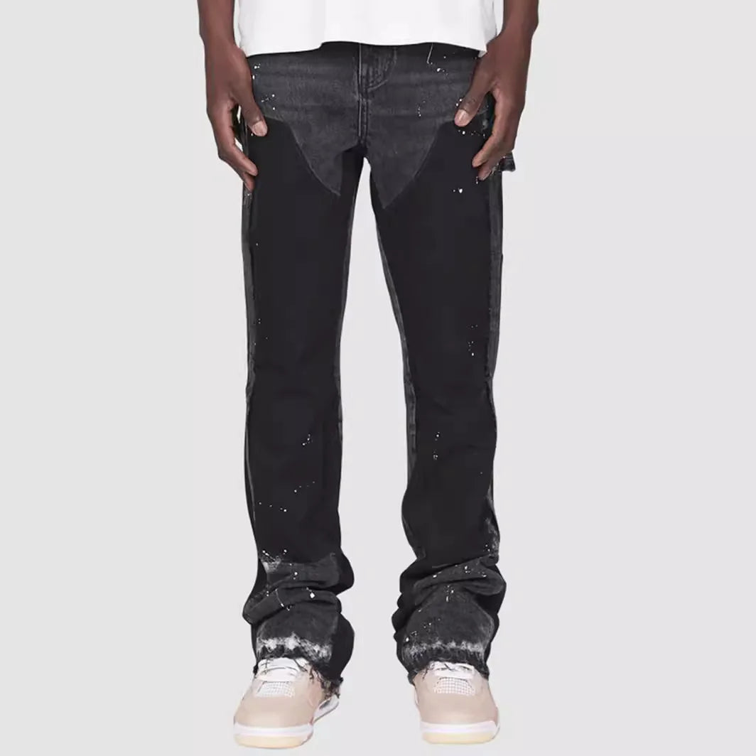 Washed Jeans Men Vintage Ankle Length Trousers