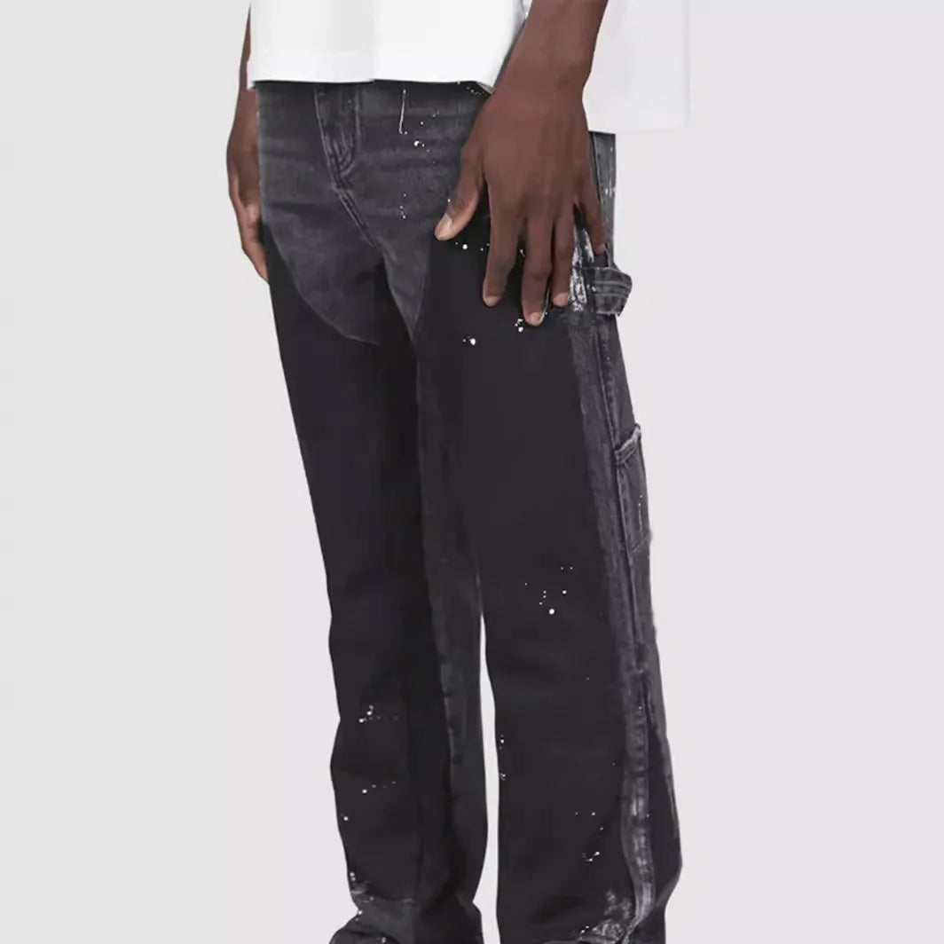Washed Jeans Men Vintage Ankle Length Trousers