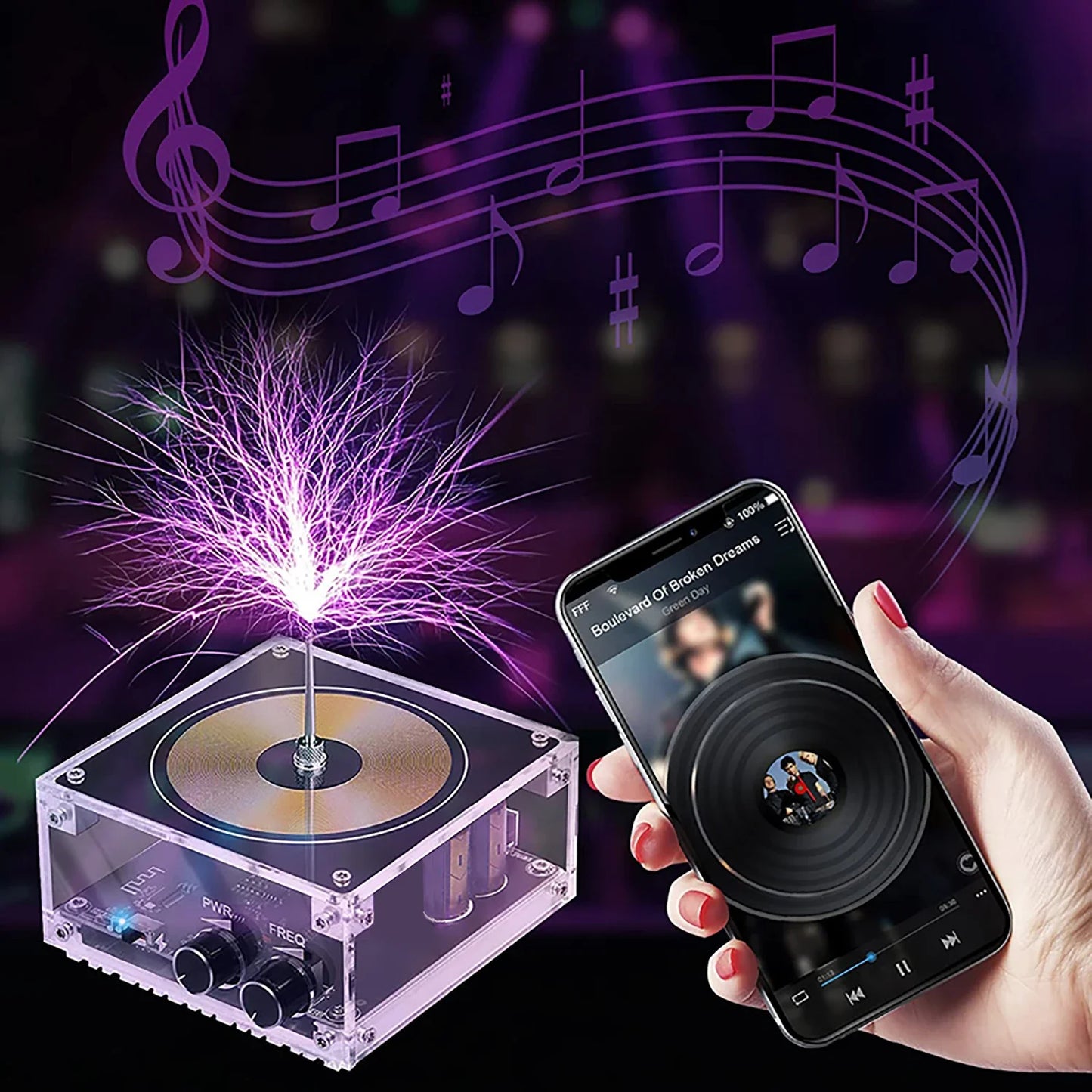Bluetooth Musical Tesla Coil, Touchable Artificial Lightning