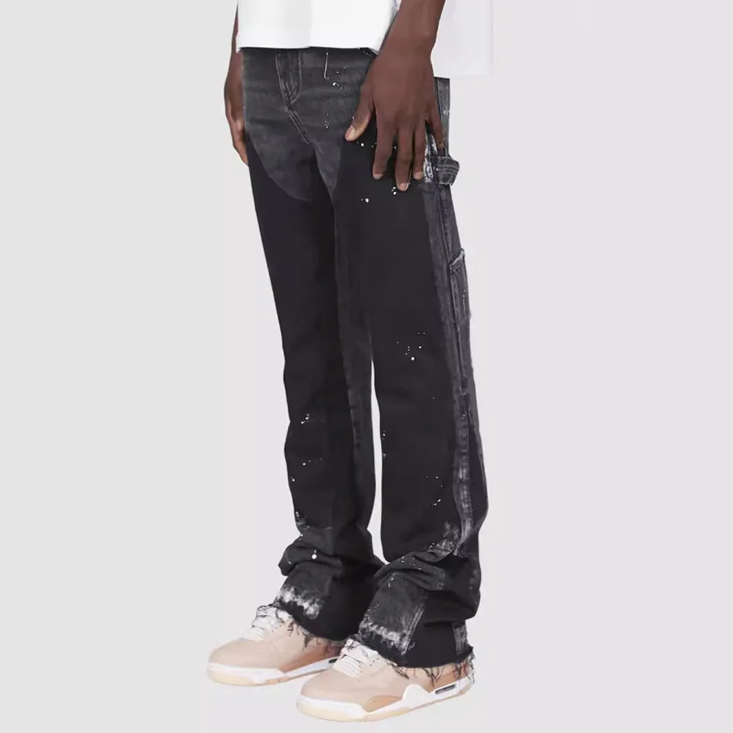 Washed Jeans Men Vintage Ankle Length Trousers