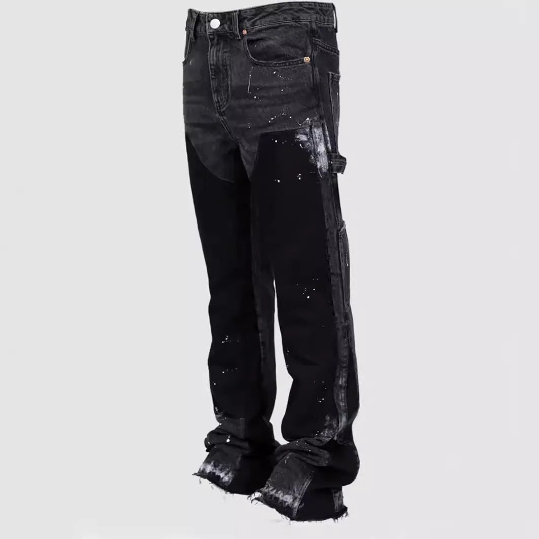 Washed Jeans Men Vintage Ankle Length Trousers