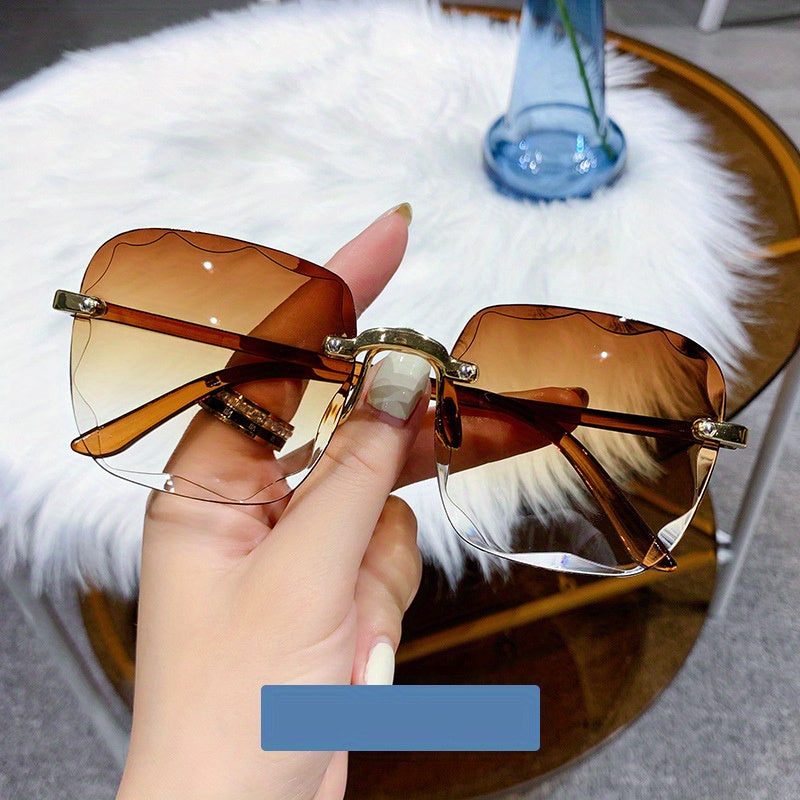 Square Rimless Fashion Glasses