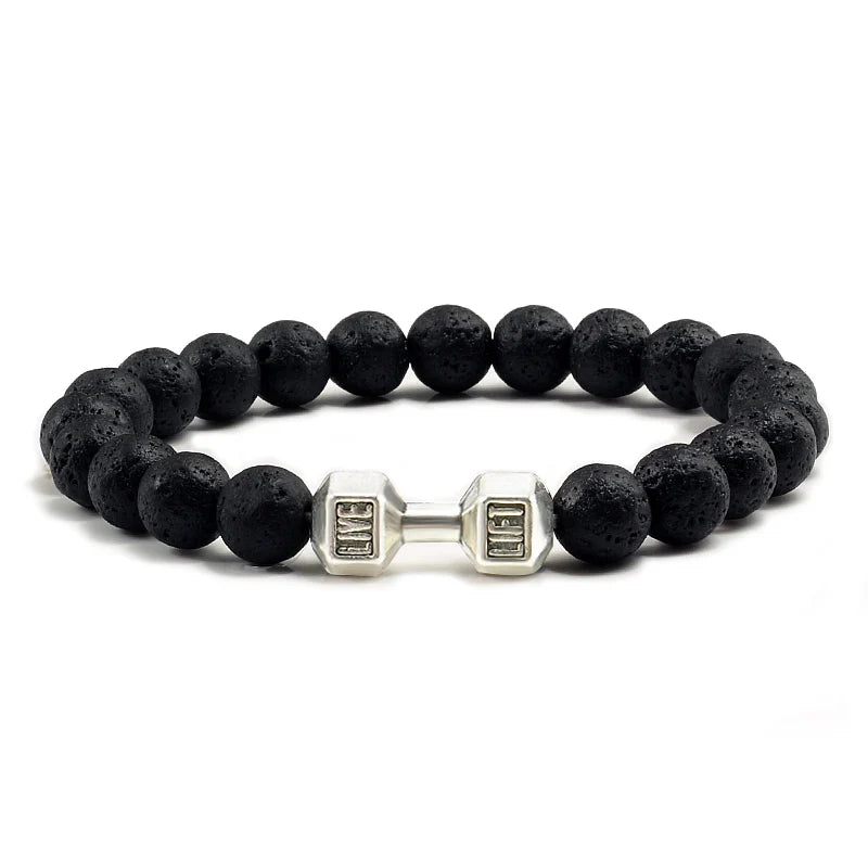 Natural Volcanic Stone Bracelet Men